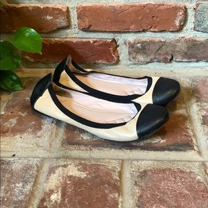 Vince Camuto 6 Elisee Nude Black Ballet Flats